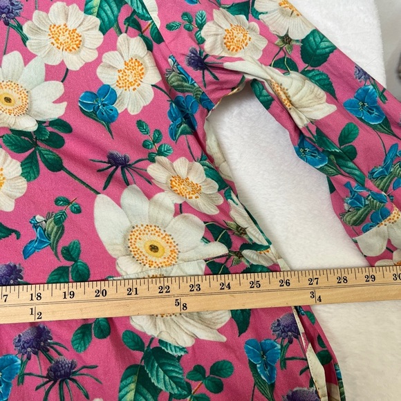 Von Landen Ulla Popken Pink Floral Tiered Midi US sz 20/22 Feminine Preppy Euro - Picture 5 of 9